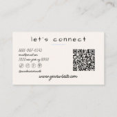 Retro Hand Drawn Colorful Stripes Pastel QR Code Visitekaartje (Achterkant)