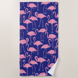 Retro Hand-Drawn Flamingo Pattern | Cool Coastal Strandlaken