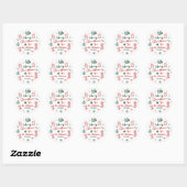 Retro Hand Drawn Friendsmas Christmas Party Ronde Sticker (Vel)