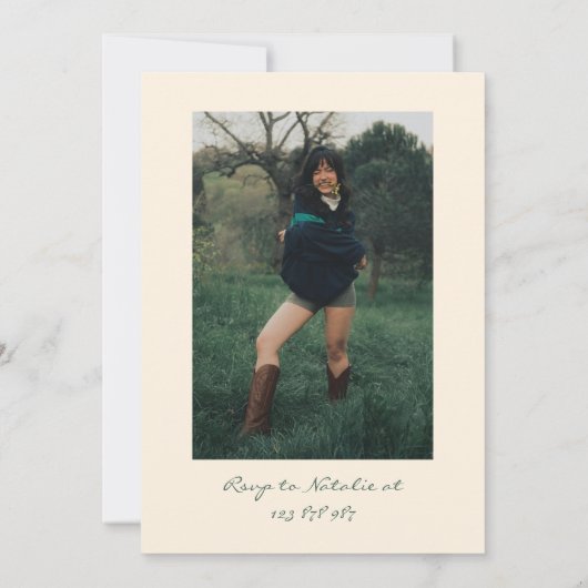 Retro Hand Drawn Funky Fun Verjaardag Dinner Party Kaart (Achterkant)