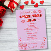 Retro Hand Drawn Galentine's Valentine's Day Kaart