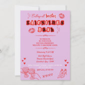 Retro Hand Drawn Galentine's Valentine's Day Kaart (Voorkant)