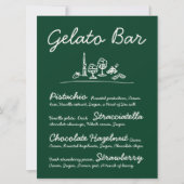 Retro Hand-Drawn Gelato Bar Trouwtafel Teken Kaart (Voorkant)