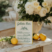 Retro Hand-Drawn Gelato Bar Trouwtafel Teken Kaart