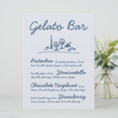 Retro Hand-Drawn Gelato Bar Trouwtafel Teken Kaart (Staand voorkant)
