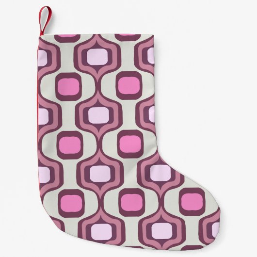 Retro Hand Drawn Geometric Square Pattern Minimal Kleine Kerstsok (Voorkant)