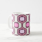 Retro Hand Drawn Geometric Square Pattern Minimal Koffiemok (Voorkant links)