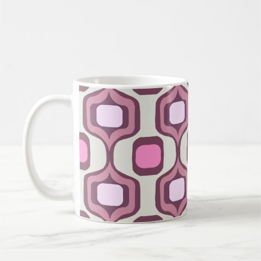 Retro Hand Drawn Geometric Square Pattern Minimal Koffiemok (Links)
