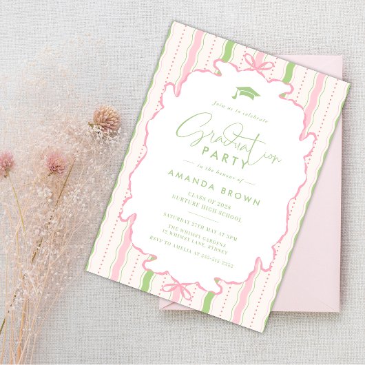 Retro Hand Drawn Grad Party 2026 Kaart