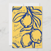 Retro Hand Drawn Handwritten Blue Italian Wedding Kaart (Voorkant)