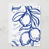 Retro Hand Drawn Handwritten Blue Italian Wedding Kaart (Voorkant)