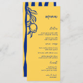 Retro Hand Drawn Handwritten Blue Italian Wedding Menu (Voorkant / Achterkant)