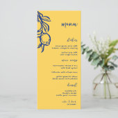 Retro Hand Drawn Handwritten Blue Italian Wedding Menu (Staand voorkant)
