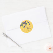 Retro Hand Drawn Handwritten Blue Italian Wedding Ronde Sticker (Envelop)