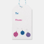 Retro Hand-Drawn kerstornament midden in de eeuw Cadeaulabel (Achterkant)