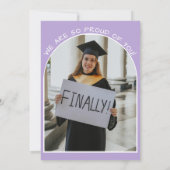 Retro Hand Drawn Lavender Doodle Photo Graduation Kaart (Achterkant)