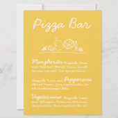 Retro Hand-Drawn Pizza Bar Trouwtafel Teken Kaart (Voorkant)
