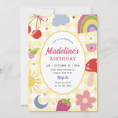 Retro Hand Drawn Quirky Birthday Party Kaart (Voorkant)
