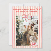 Retro Hand Drawn Red Funny Christmas Trees Bow Feestdagenkaart (Achterkant)