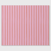 Retro Hand-drawn Red Stripes on Pink Cadeaupapier (Vlak)