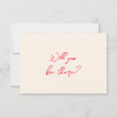 Retro Hand Drawn Red Unique Quirky Wedding RSVP Kaartje (Achterkant)