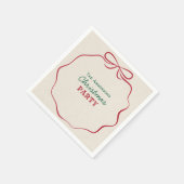 Retro Hand Drawn Ribbon Bow Christmas Party Servet (Hoek)