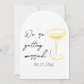 Retro Hand Drawn Written Summer Arched Wedding Kaart (Achterkant)