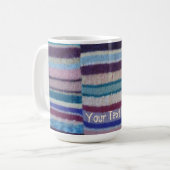 Retro Hand gebreide kleurrijke strepen Leuk Koffiemok (Voorkant links)