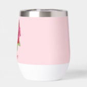 Retro Hand-Geïllustreerde Rode Roos Uniek Roze Cus (Achterkant)