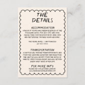 Retro Hand geschreven eigenzinnige Lijst bruiloft Informatiekaartje (Voorkant)