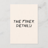 Retro Hand geschreven eigenzinnige Lijst bruiloft Informatiekaartje (Achterkant)