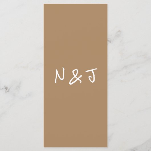 Retro Hand Geschreven Getekend Bruin Eigenzinnige Menu (Achterkant)