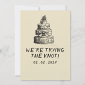 Retro Hand Geschreven Getekend Cake Quirky trend T Kaart (Achterkant)