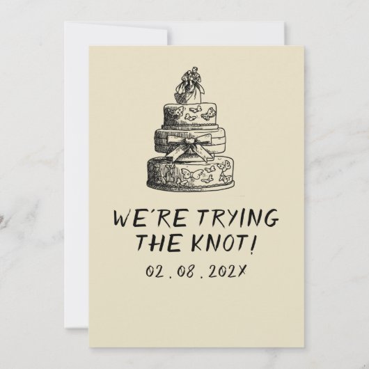 Retro Hand Geschreven Getekend Cake Quirky trend T Kaart (Achterkant)