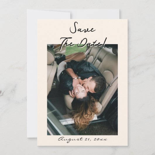 Retro Hand Geschreven Getekend Eigenzinnige Bold F Save The Date (Voorkant)