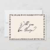 Retro Hand Geschreven Getekend Eigenzinnige QR Cod RSVP Kaartje (Achterkant)