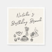 Retro Hand Geschreven Getekend Leuke Verjaardag Br Servet (Voorkant)