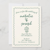 Retro Hand geschreven getekend uniek allen in één Kaart (Voorkant)