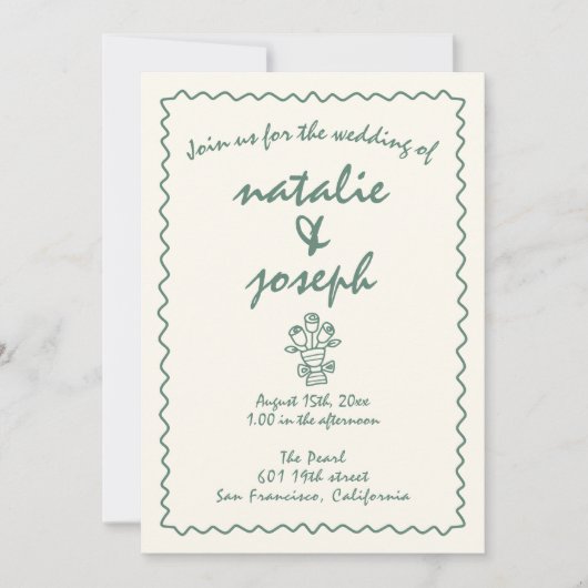 Retro Hand geschreven getekend uniek allen in één Kaart (Voorkant)