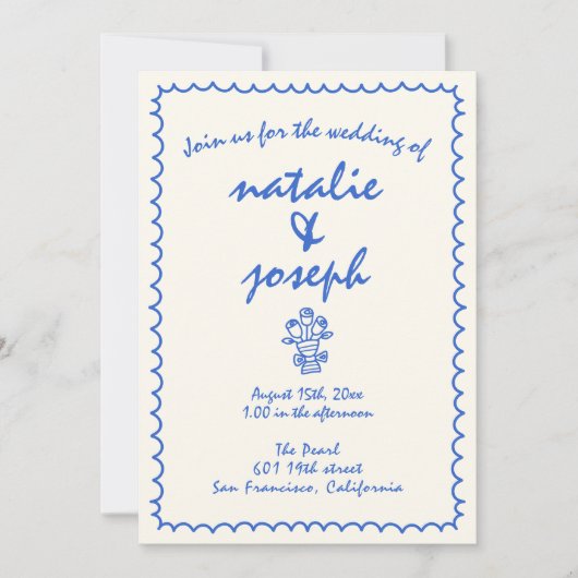 Retro Hand geschreven getekend uniek allen in één Kaart (Voorkant)