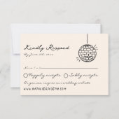 Retro Hand Geschreven Getekend Vet Eigenzinnige Le RSVP Kaartje (Voorkant)