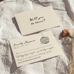 Retro Hand Geschreven Getekend Vet Eigenzinnige Le RSVP Kaartje