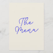 Retro Hand geschreven getekende blauwe grillige br Menu (Achterkant)