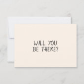 Retro Hand geschreven getekende unieke trendy brui RSVP Kaartje (Achterkant)