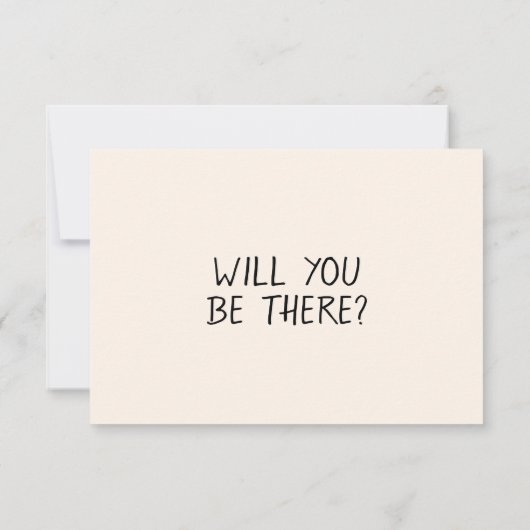 Retro Hand geschreven getekende unieke trendy brui RSVP Kaartje (Achterkant)