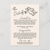 Retro Hand geschreven getrokken Cupido bruiloft de Informatiekaartje (Voorkant)