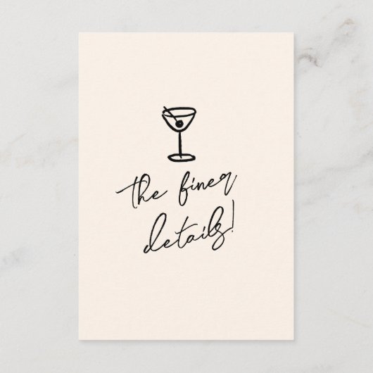 Retro Hand geschreven getrokken Cupido bruiloft de Informatiekaartje (Achterkant)