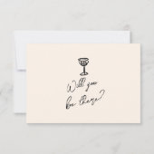 Retro Hand Geschreven Getrokken Cupido Quirky Brui RSVP Kaartje (Achterkant)