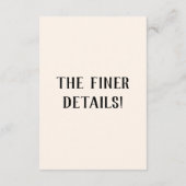 Retro Hand geschreven Getrokken eigenzinnige Bruil Informatiekaartje (Achterkant)