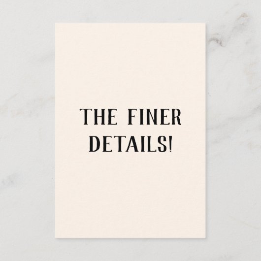 Retro Hand geschreven Getrokken eigenzinnige Bruil Informatiekaartje (Achterkant)